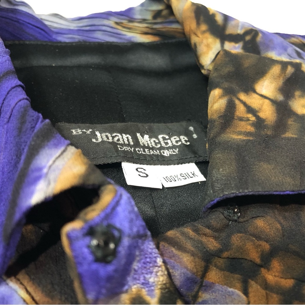 Rare! JOAN MCGEE HAND-PAINTED Silk Crinkled Pleated Blazer Jacket OOAK Fiber ART - Picture 2 of 8